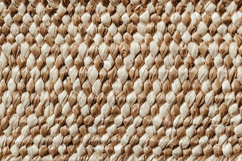 Close-Up of Woven Natural Fiber Texture