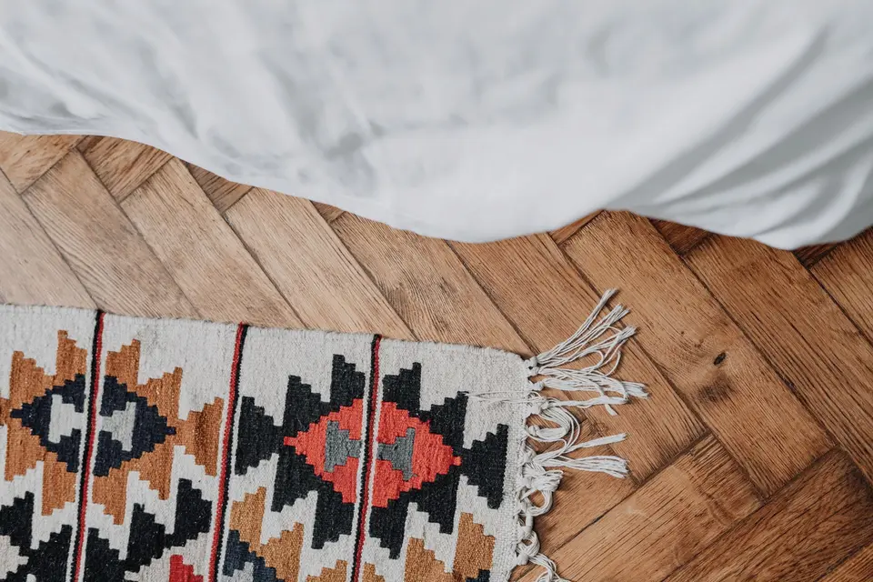 White Red and Black Textile